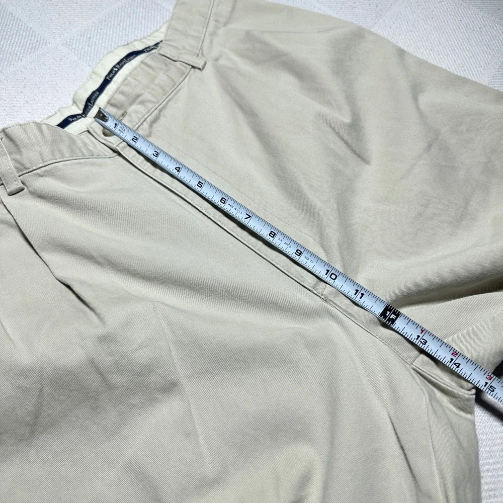 Polo Ralph Lauren Chino Pants Men 36x30* Twill Pleated Cuffed Cotton Khaki Beige